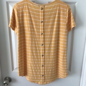 Yellow and white striped t-shirt